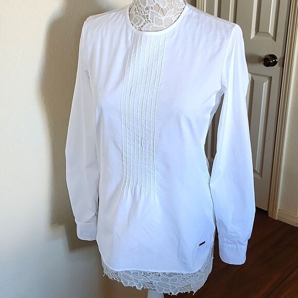 DSQUARED2 Cotton Blouse with Tie - Picture 5 of 12
